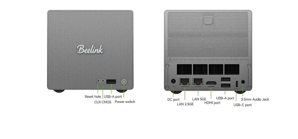 Beelink ME Pro - Puertos de conexión